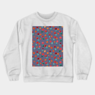 Watercolor tulips pattern - grey and orange Crewneck Sweatshirt